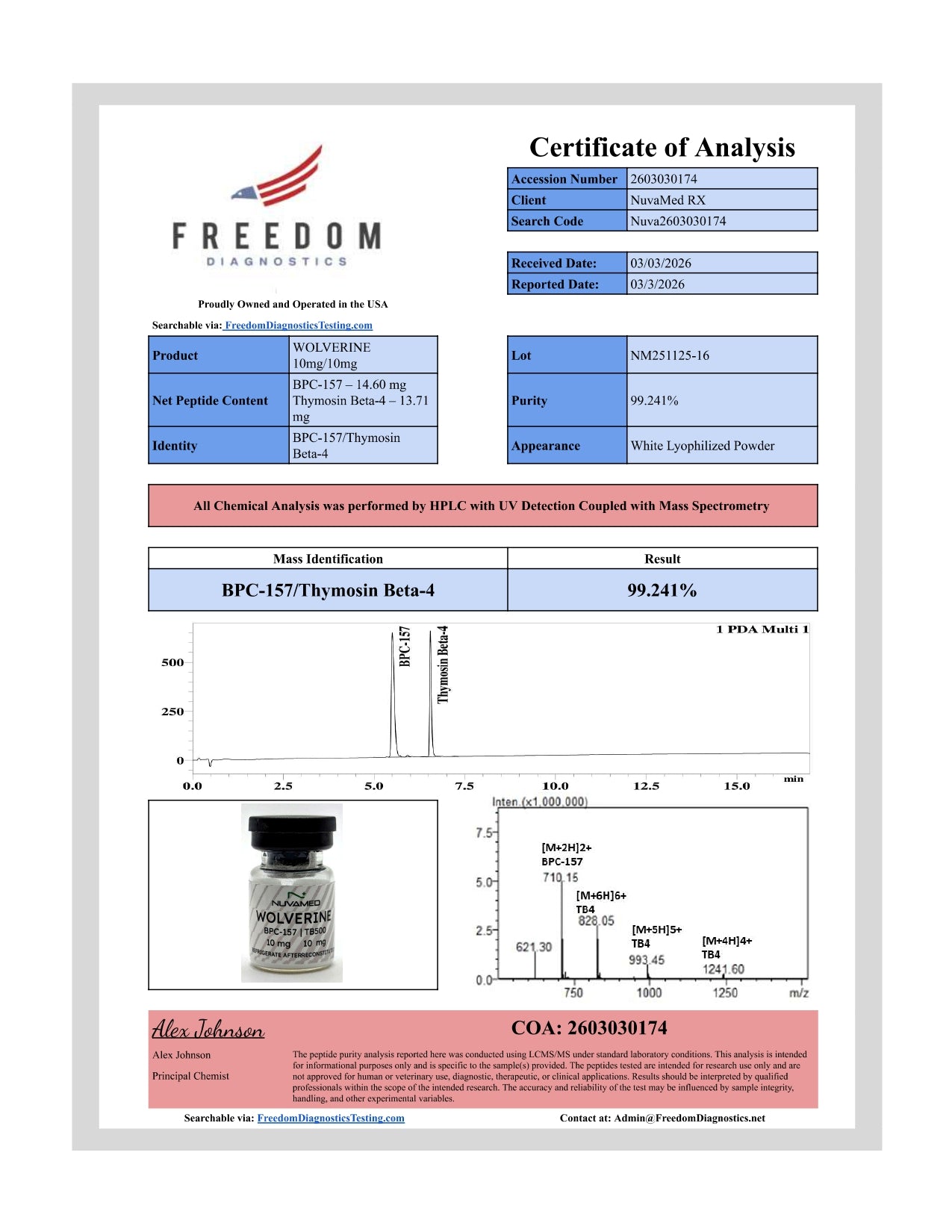 Wolverine Blend - BPC-157 (10mg) / TB500 (10mg)